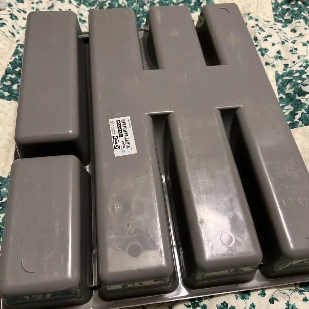 IKEA Flatware‎ Utensil Storage Drawer Divider Organizer Tray Gray Smacker 10x12